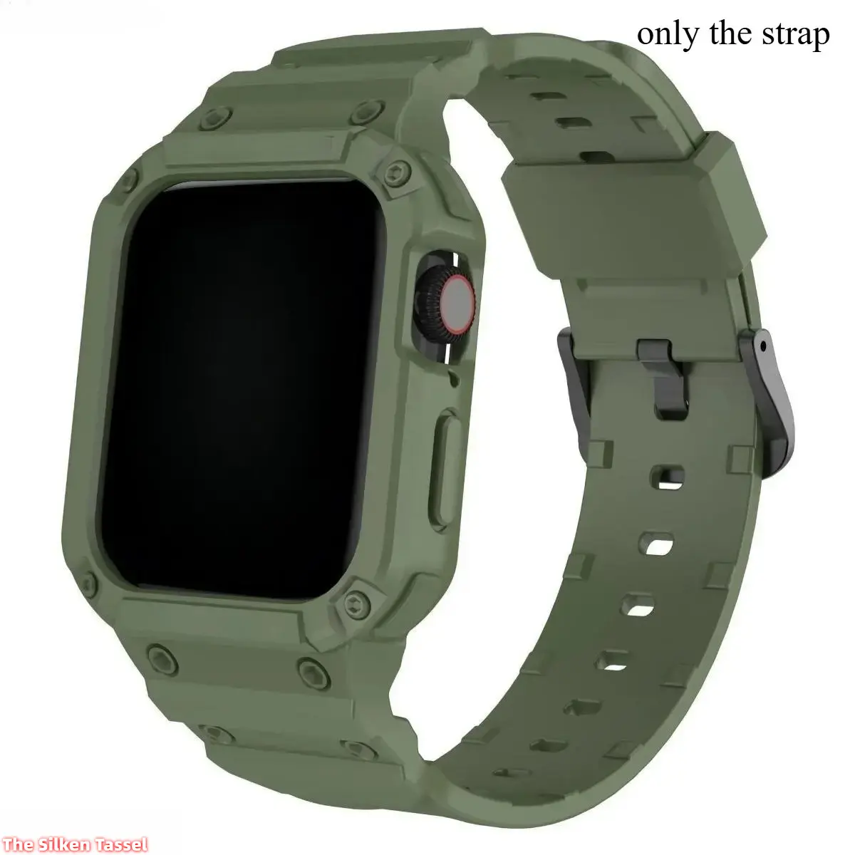 Rugged 2-in-1 Integrated TPU Case + Band for Apple Watch, Shockproof Sport Strap for Series 1–11/Ultra/SE (38–49mm) tiktokshopbacktoschool