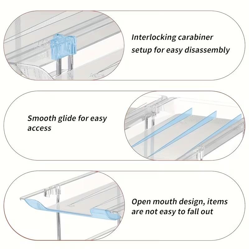 Large Capacity Can Organizing Rack for Food Storage, Transparent Plastic 2-Layer Rolling Soda Can Holder, Space Saving Food Organizer