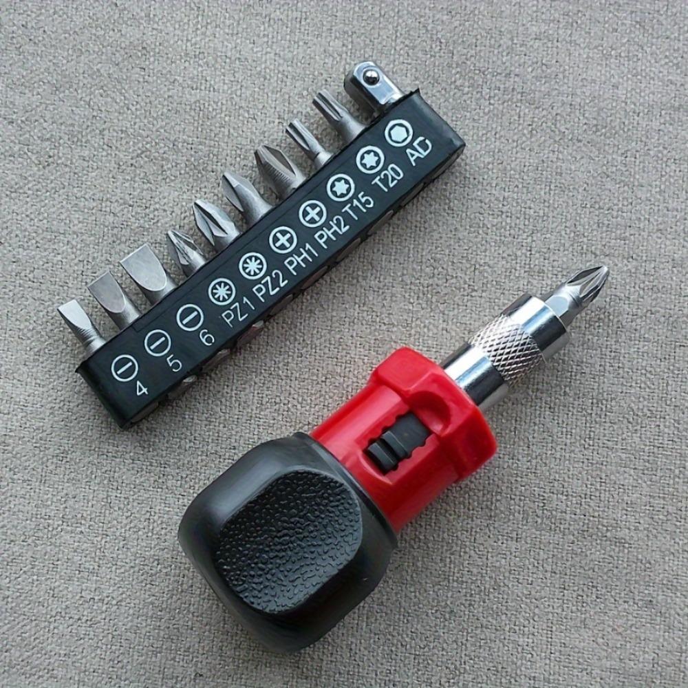 Mini Multi-Function Ratchet Screwdriver Set -Reversible Quick Operation Steel Screwdriver, Equipped with Drill Combination, No Battery, Durable Mixed Color Hand Tool Kit, Suitable for Home Use