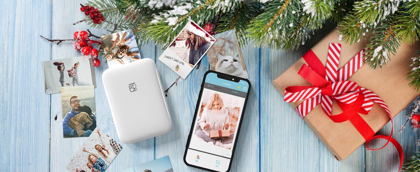 HPRT Mini Wireless Portable Color Photo Printer for Smartphone, Pocket-Size, Zink 2x3 inch, Peel-Off Stickers, Bluetooth, Compatible with iOS and Android Devices