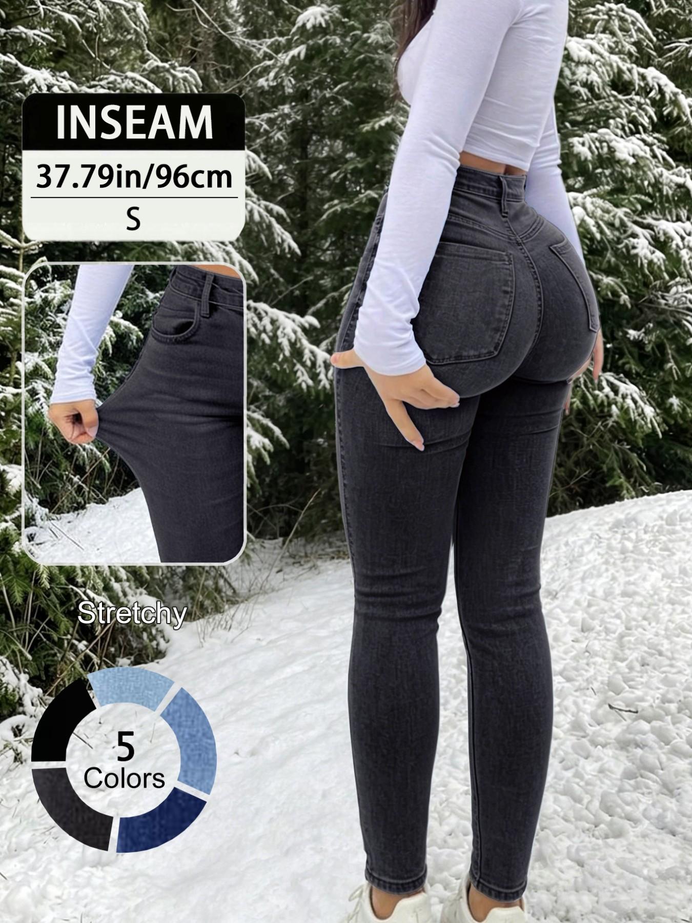 Elegant High Waist Long Skinny Denim Jeans for Women, Womenswear, Versatile Four Seasons Wear, Slimming Fit, Stylish Chic Casual Pants, Trouser, Basic, Denim Skinnies, Light Wash Jeans