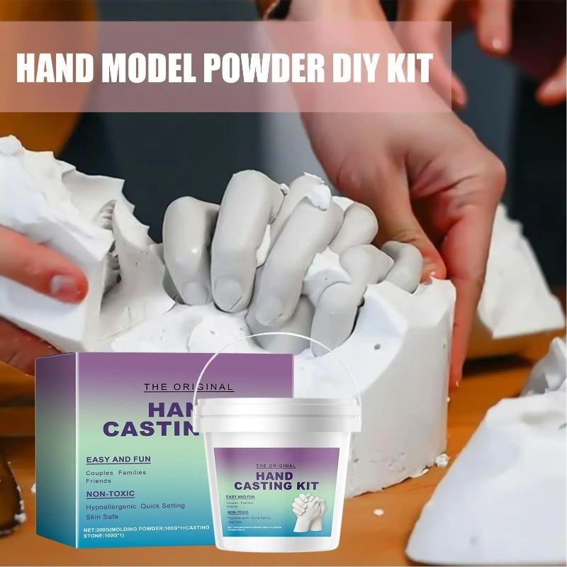 Handmade Plaster Hand Mold Molding Casting Kit for Couples, Romantic DIY Keepsake Sculpture Mould, Craft Set, Handmade Crafts, with Gloves, Memorial Gift