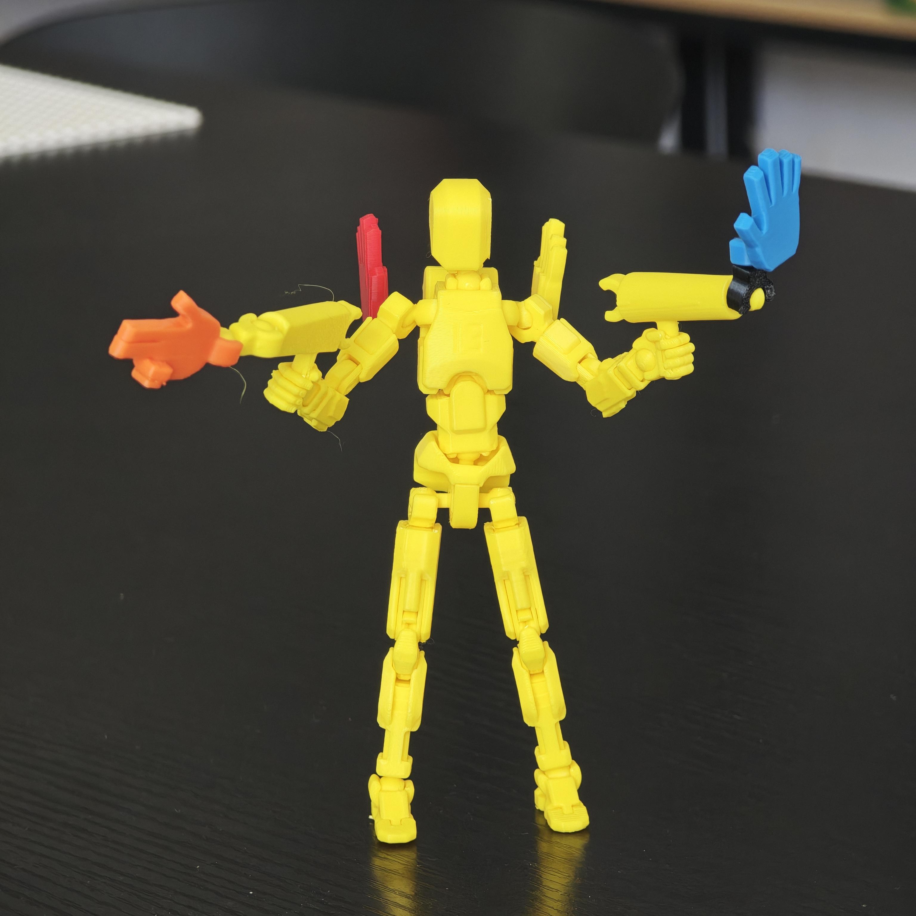 2026 Popular Horror Creepy 3D Printed Articulated Model Figure, Horror Monster Series Yellow Articulated Model Figure Character Statue, Home Decor Collectible Toy, Ideal Birthday & Abstract Weird Gift for Fans (4 Colors Palm)