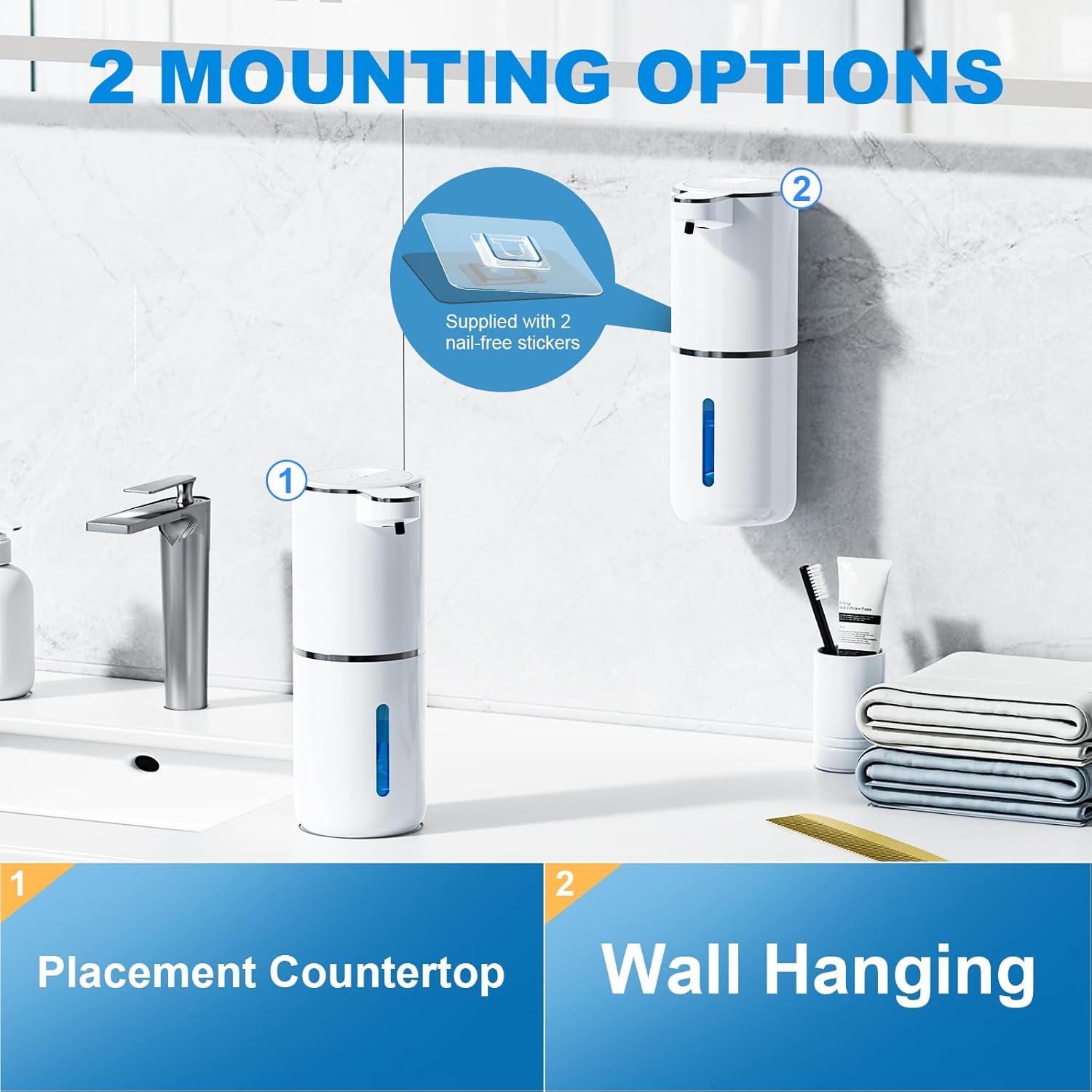 Automatic Foaming Soap Dispenser Touchless, USB Rechargeable Smart Hand Soap Dispenser, 6-Level Adjustable, 12.8oz/380mL Wall Mounted for Bathroom Kitchen Dish Soap-White Automatic Foaming Soap Dispenser Touchless, USB Rechargeable Smart Hand Soap Dispenser, 6-Level Adjustable, 12.8oz/380mL Wall Mounted for Bathroom Kitchen Dish Soap-White