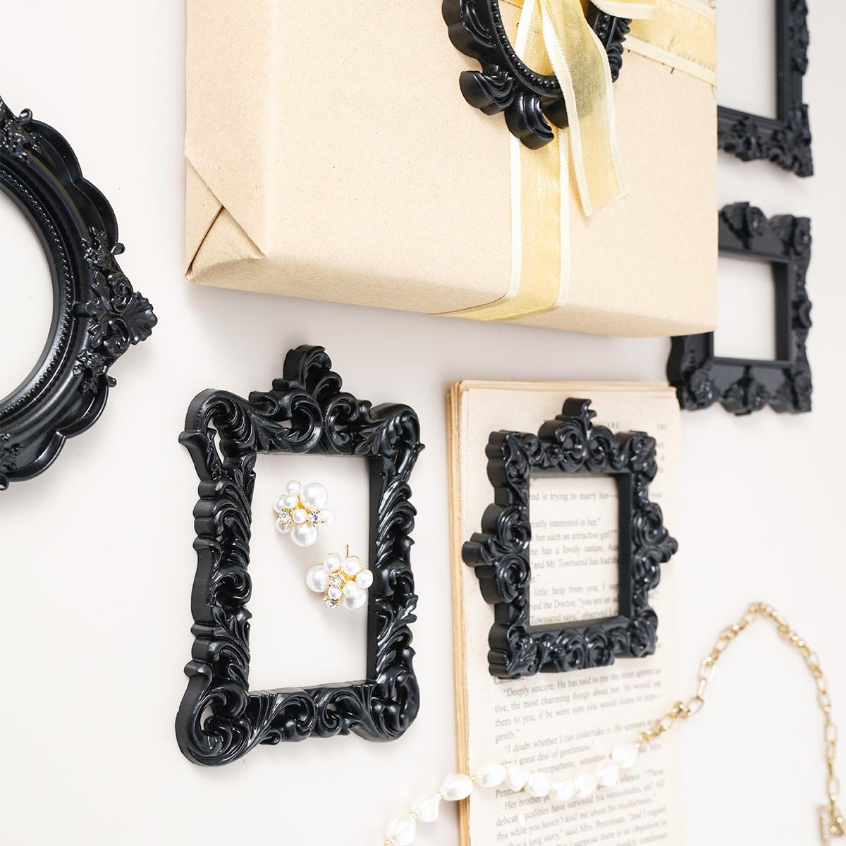 French Mini 3D Floral Frame Decor, Resin DIY Ornament, Perfect for Jewelry Photography, Wedding Seating Cards, Party Decorations