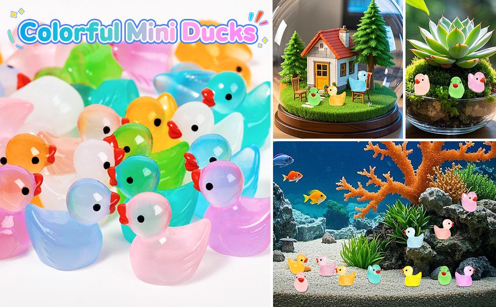 200pcs Luminous Mini Resin Ducks Animals for Valentine Tiny Dog Dinosaur Chicken Rabbit Discover the Glow in the Dark Treasures Hiding in the Corners of Fairy Tales Awaits Your Discovery Collectible Figurines Decoration Figure