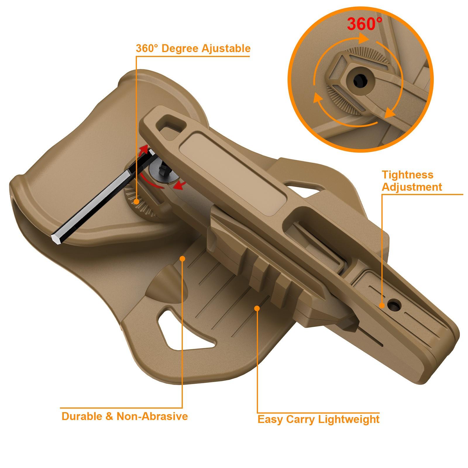 Polymer Pa66 Glock Gun Holster Compatible with Glock 9mm Sw40 357 Rail, Durable and Secure Fit, Ideal for Tactical Use