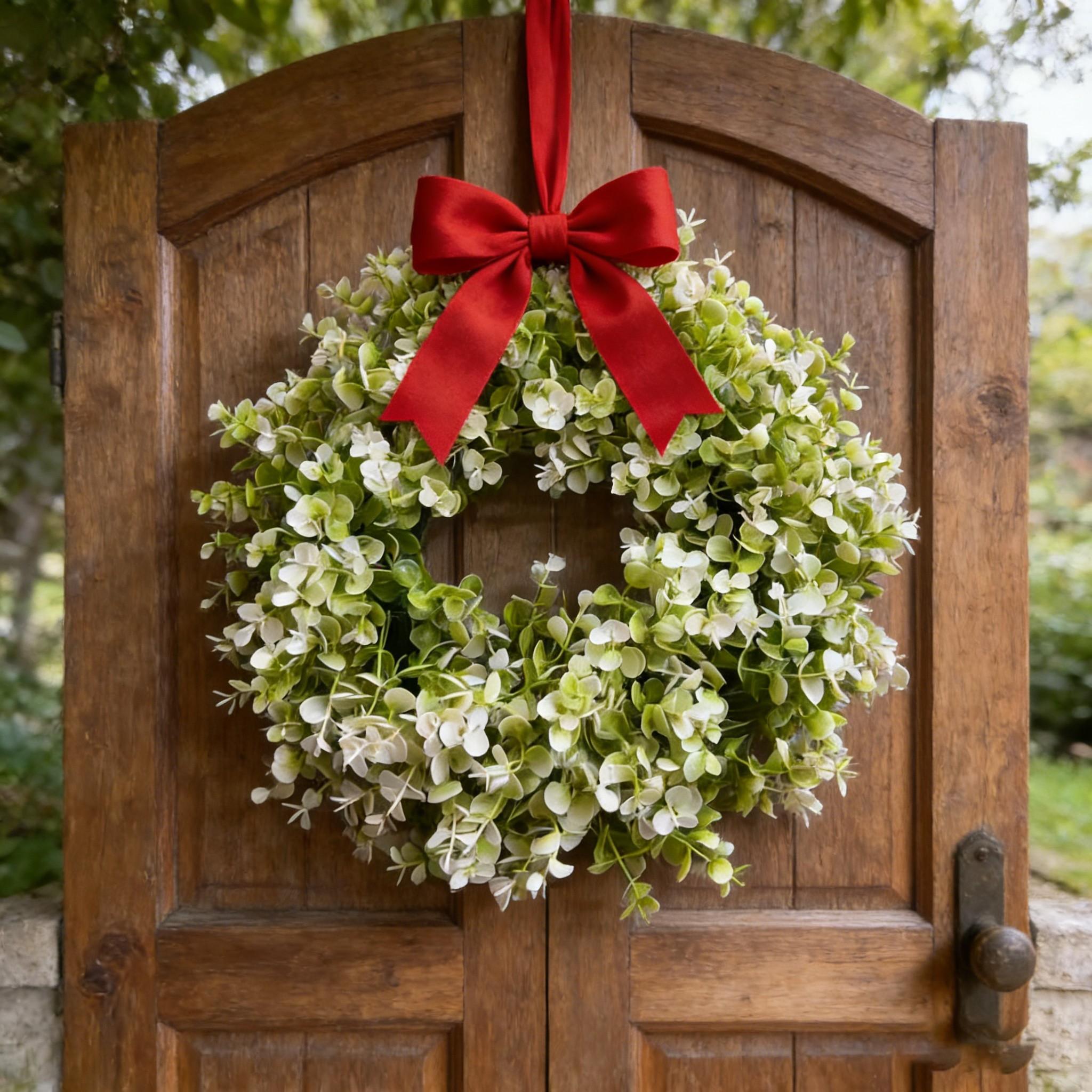 Artificial Eucalyptus Tree and Wreath, Perfect for Spring Summer Easter Mother's Day Graduation Decor, Home Garden Patio Porch Barn Door