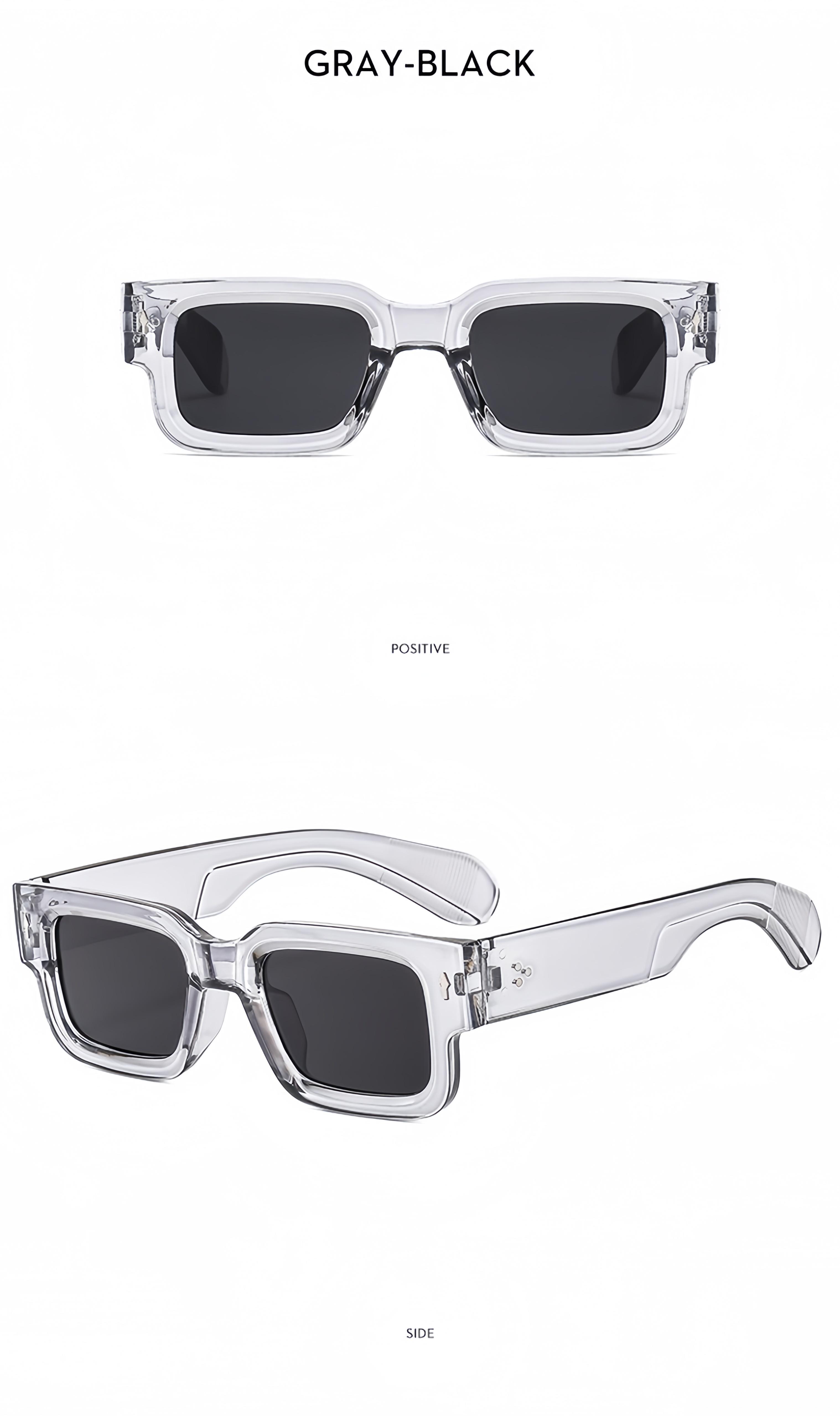 2pcs Retro Square Fashion For Women Men Thick Frame Anti Glare Sun Shades For Party Beach Travel Fashion Glasses SpringStatements