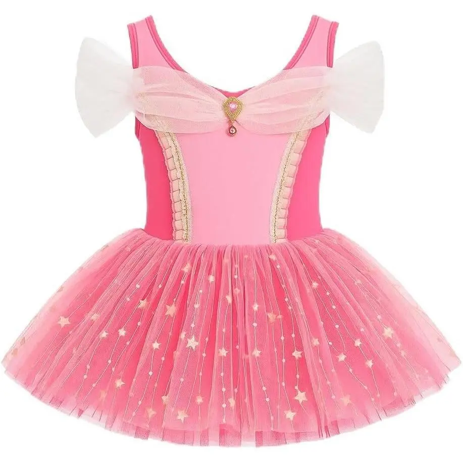 Girls' Ballerina Swan Lake Costume Set - Toddler Leotard, Above Knee Skirt, Ballet Dance Outfit