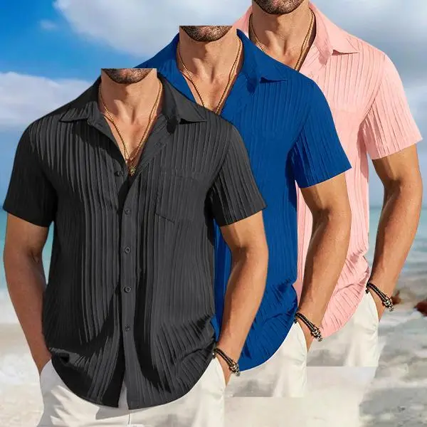 Men's casual polo shirt, 100% polyester solid color, basic button design, versatile and practical, suitable for men's bowling/golf sports as well as everyday wear, and suitable for spring and summer business style.