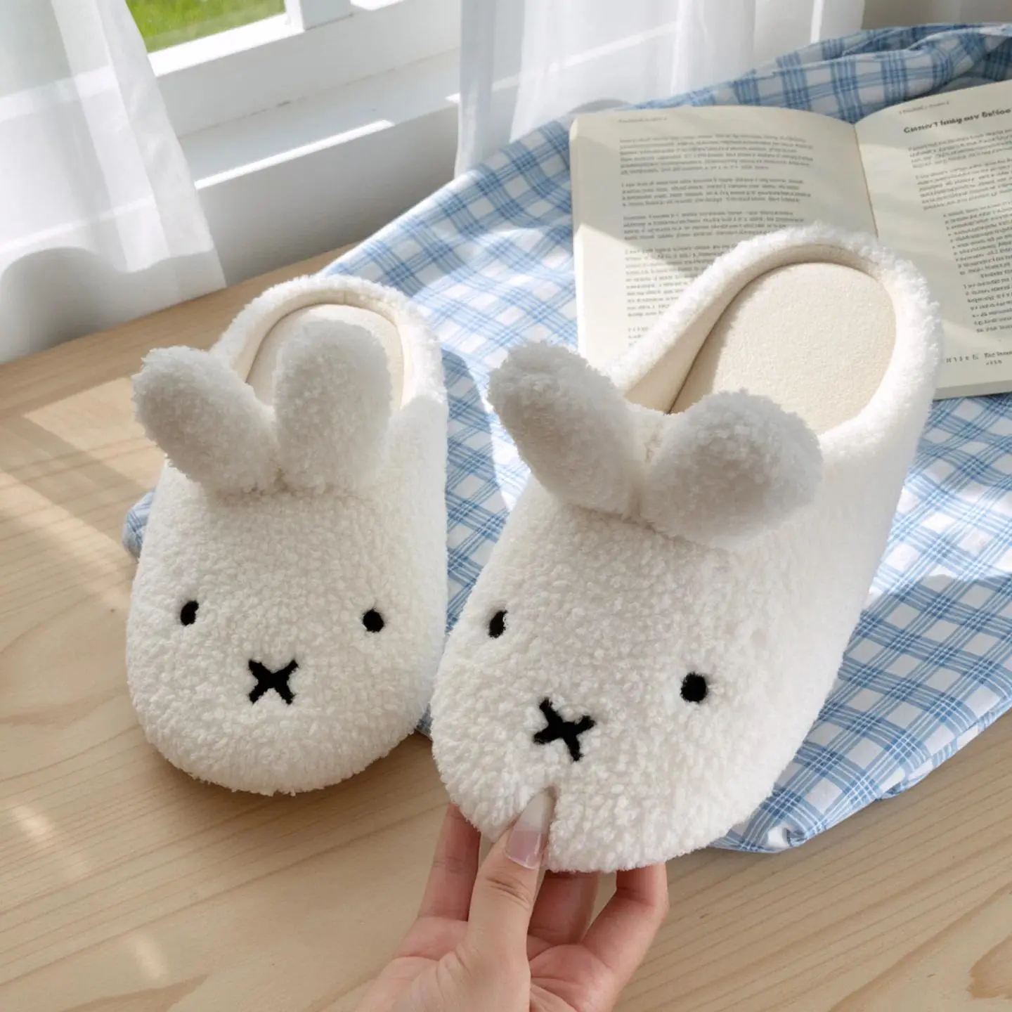 Miffy Comfort Warm Cartoon Cute Anti Slip girl Slippers Kawaii white rabbit Slippers