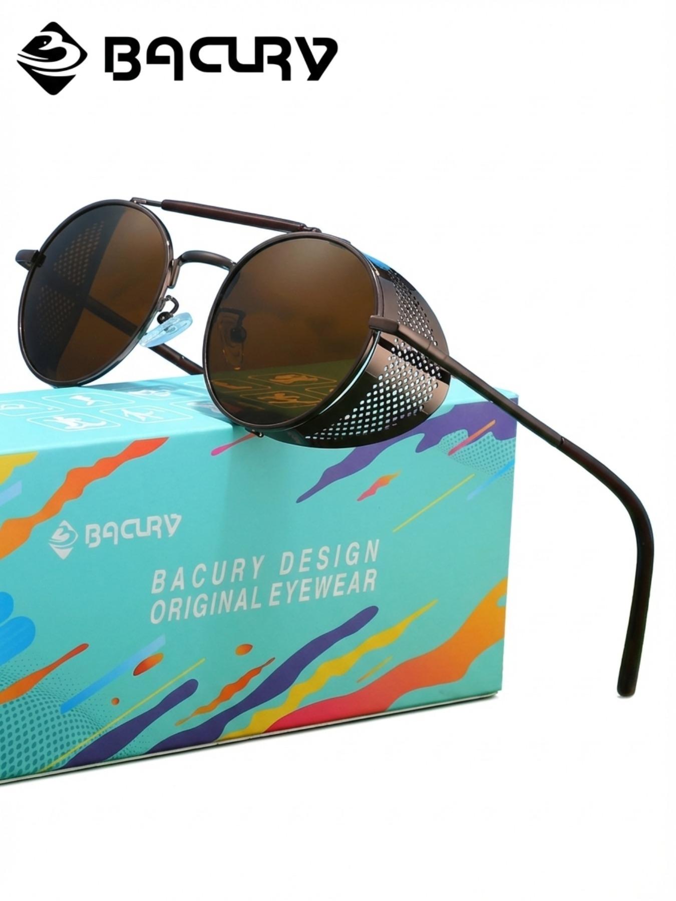 BACURY Retro Oval Polarizer Sunglasses Made Of Stainless Steel For Men And Women, Windproof For Outdoor Travel, Reducing Glare, Versatile, And Uv Resistant