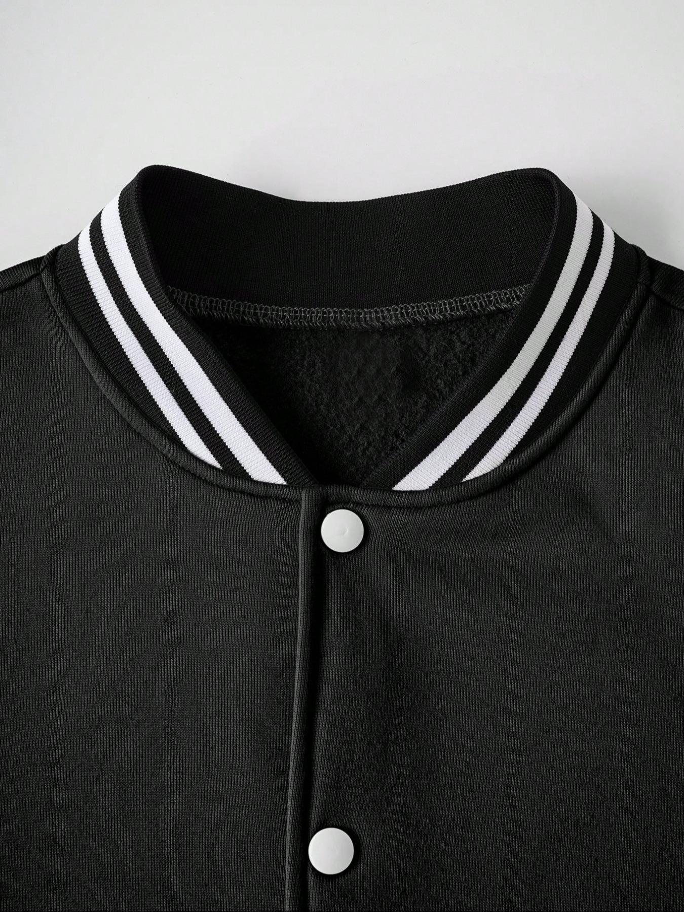 Men's Baseball Jacket Coats Colorblock Long Sleeve, Fitted Casual Campus Style, Comfortable Daily Wear, Thick Fabric Knit for Fall & Winter,Fall outfits, Clothes