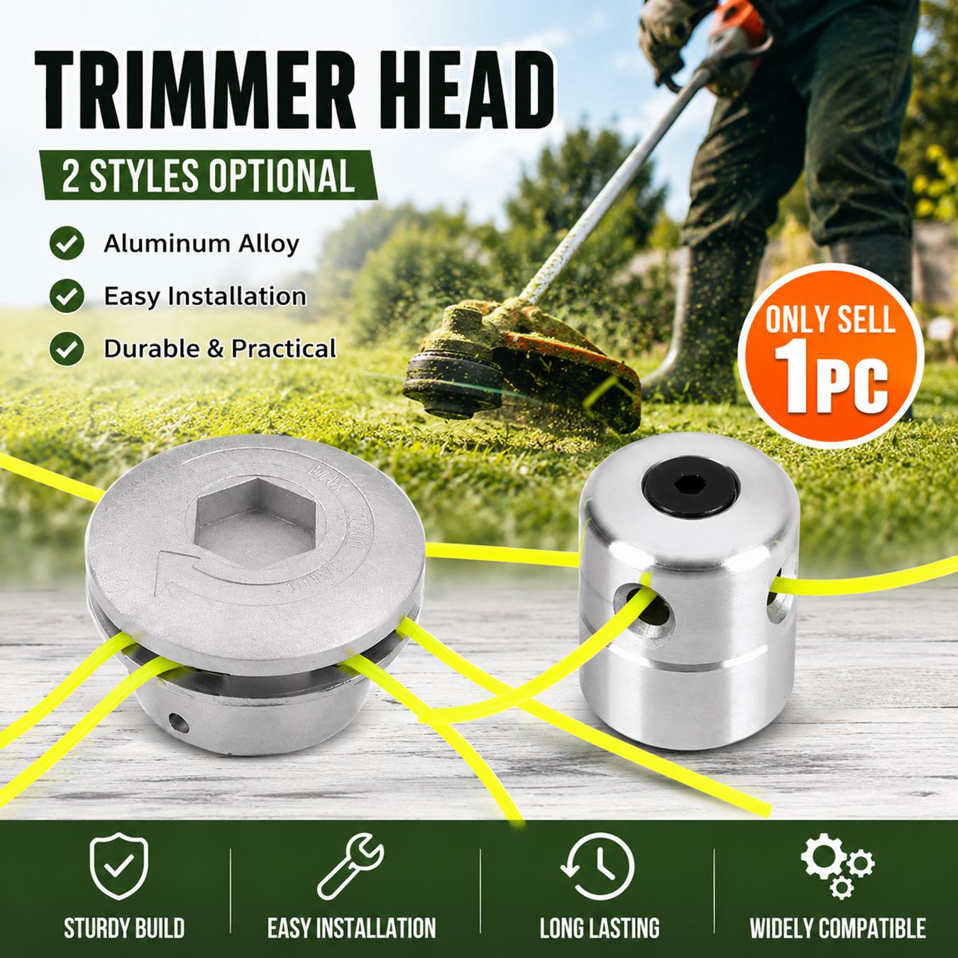 Trimmer Headss Grass, Universal Aluminium Weed Eater Heads with Four Lines, for most lawn mowers, practical and compact, with low vibration and good wear,Weed Eater Heads Trimmer Heads Replacement for Grass Cutter Accessories,Grass Brush Cutter Accessory