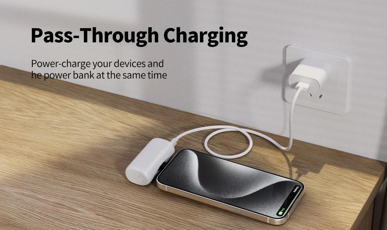 iWALK 5000mAh 2-in-1 USB-C&Lightning Portable Charger Switchable Plug Compact Fast Charging Powerbank for iPhone Samsung Android Adaptive Charging 15W Fast Charge 9 Layers Safety Protection - Chargeable, Smartphone
