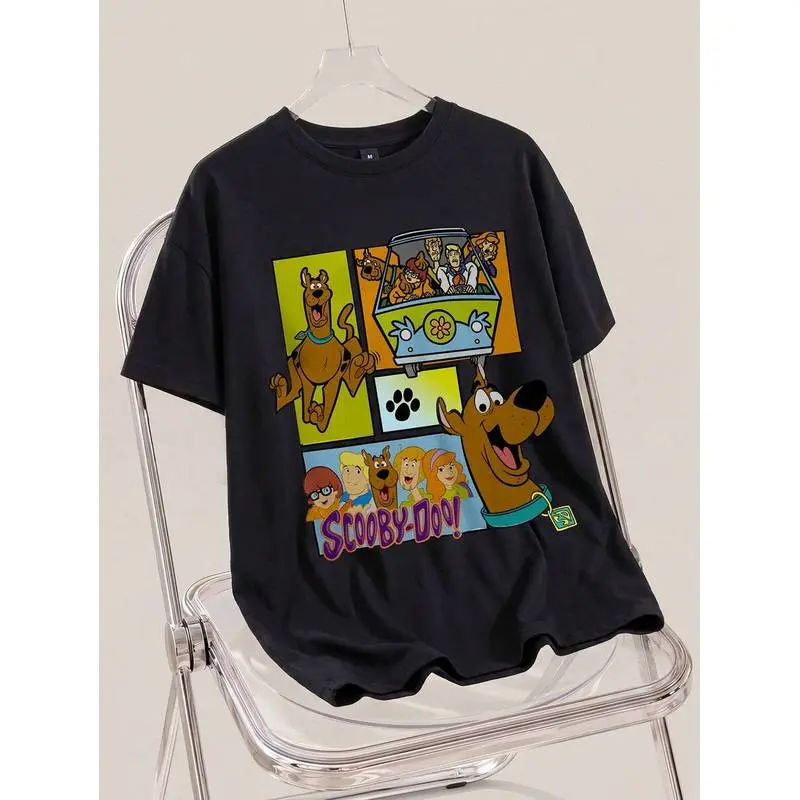 SCOOBY-DOO X SHEIN Men's Casual Cartoon Dog Print Round Neck Short Sleeve T-Shirt, Summer