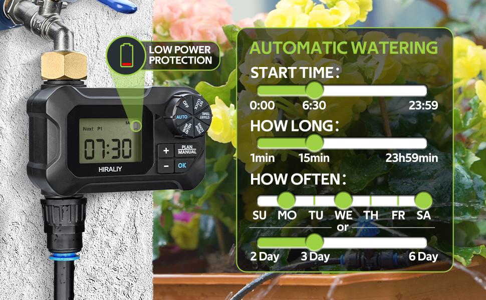 HIRALIY Automatic Drip Irrigation Kits with Water Timer, Quick Connector Garden Watering System with Easy Programmable Hose Timer, Outdoor Watering HIRALIY Automatic Drip Irrigation Kits with Water Timer, Quick Connector Garden Watering System with Easy Programmable Hose Timer, Outdoor Watering