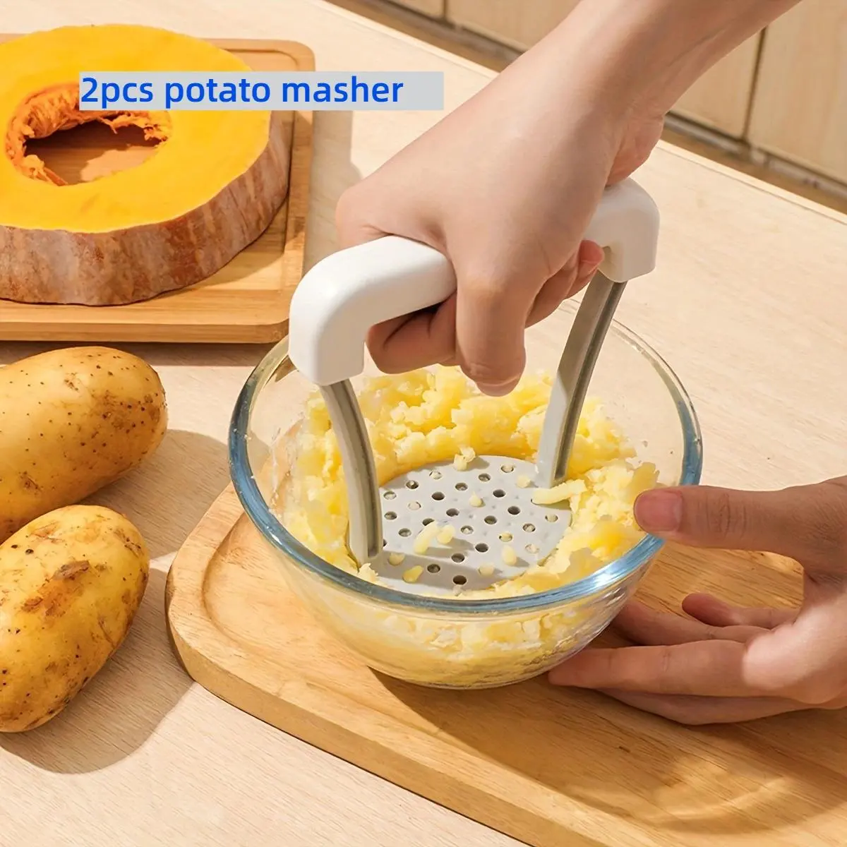 2pcs Kitchen manual potato purple potato masher multifunctional household fruit juicer masher