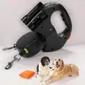 Dual 10ft Retractable Dog Leash for 2 Small-Medium Dogs - 360° Swivel Head Tangle-Free Lead, Anti-Slip Handle, Lightweight Harness, Stainless Steel Bowl, Durable for Daily Use, Hiking - Leads & Harnesses for Sports & Outdoor Protective Gear