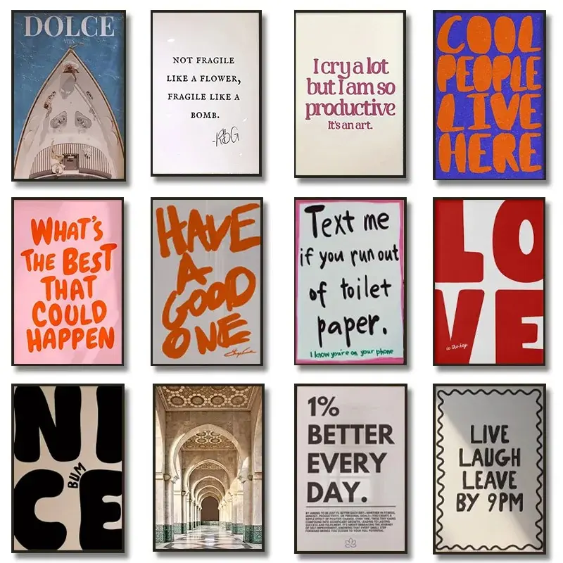 Eclectic Quote Poster - Retro Fun Motivational Art, Colorful Funny Typography Positive Saying, Scratch-Resist Multi-Size Home Decor, Gift Ideas for Teens’ Rooms & Living Spaces