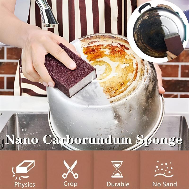 3 Pack Magic Emery Cleaning Sponge Rust Remover for Kitchen Pots Powerful Decontamination Tool Versatile Household Cleaning Gadget