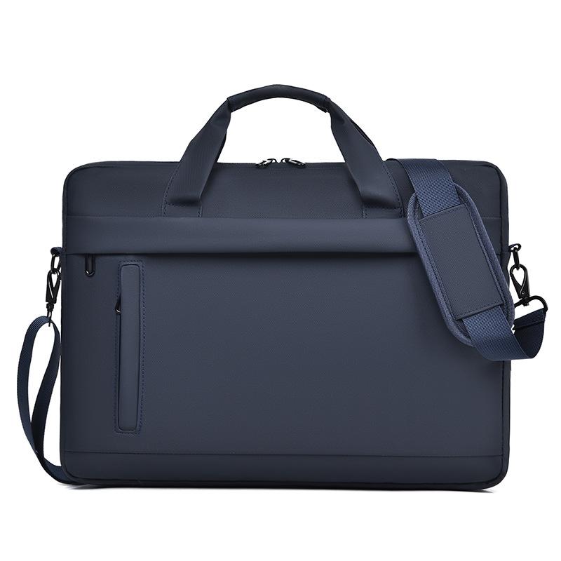 Waterproof Laptop Briefcase - Sporty Chic Woven Fabric Business Handbag with Detachable Strap, Multi-Pockets, Zipper for Office Work, Business Casual Use