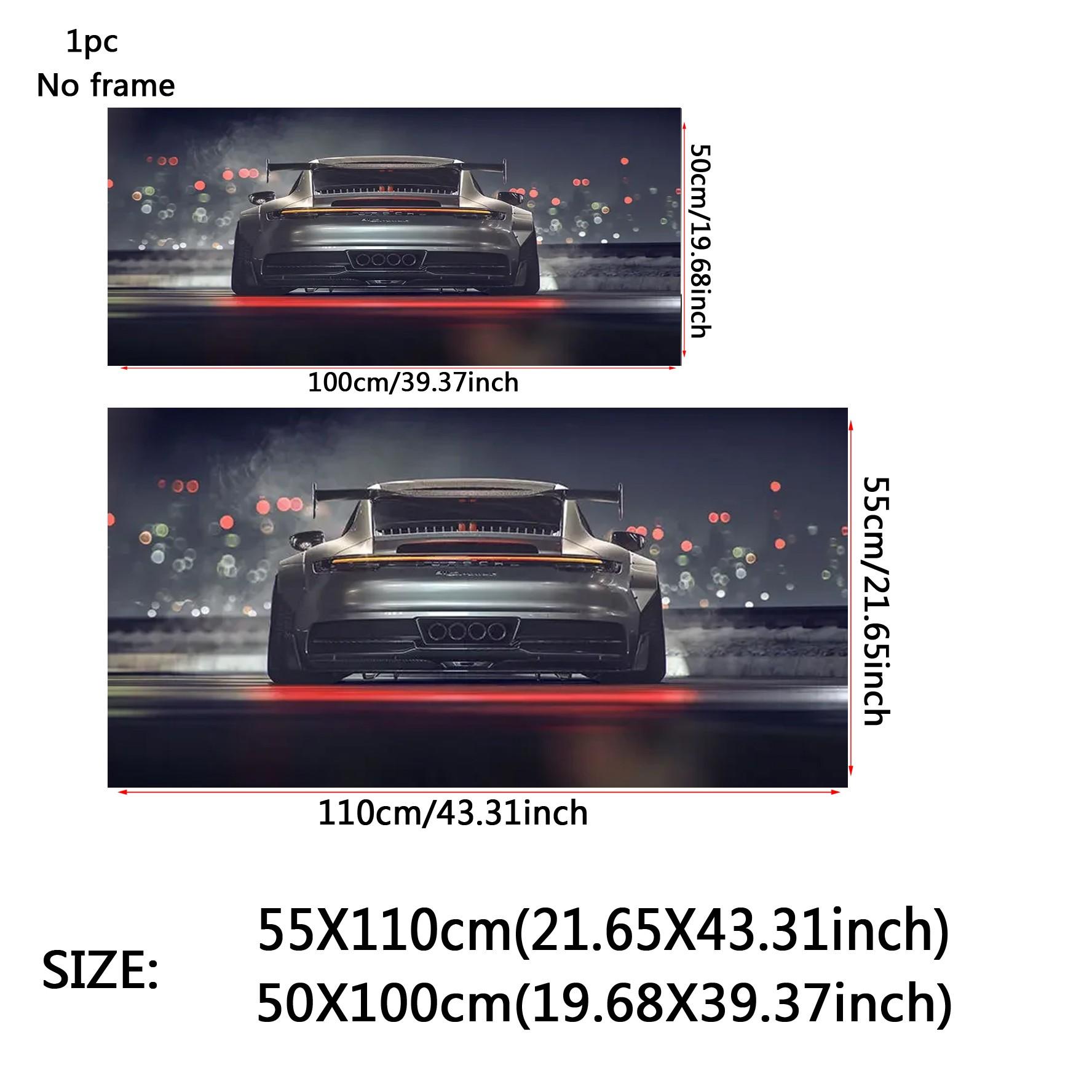 1pc Modern Wall Art Black Supercar 911 GT Back View, HD Canvas Print Poster, Home, Living Room, Corridor, Decoration Painting