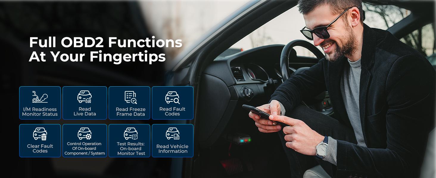 TOPDON TOPScan OBD2 Car Code Reader Bluetooth Scanner Automotive Dignostic Tool Full System ABS SRS