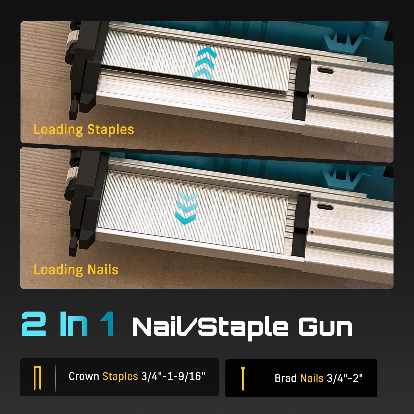 SEESII Cordless 2-in-1 Brad Nailer/Staple Gun (18GA) – 21V Electric Pneumatic Nail Gun w/ 2x4.0Ah Battery & Charger, 1000Pcs Nails, Adjustable Depth | Single/Contact Firing for Upholstery, Woodworking, DIY, dealsforyoudays,HKF50 SEESII Cordless 2-in-1 Brad Nailer/Staple Gun (18GA) – 21V Electric Pneumatic Nail Gun w/ 2x4.0Ah Battery & Charger, 1000Pcs Nails, Adjustable Depth | Single/Contact Firing for Upholstery, Woodworking, DIY, dealsforyoudays,HKF50