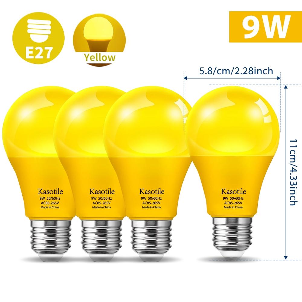 9W E26/E27 Colorful Light Bulbs 1/4 Pack, Red Blue Green Purple Orange Pink Festival Lights, Non-Dimmable Holiday Lighting for Halloween Christmas Party Decor