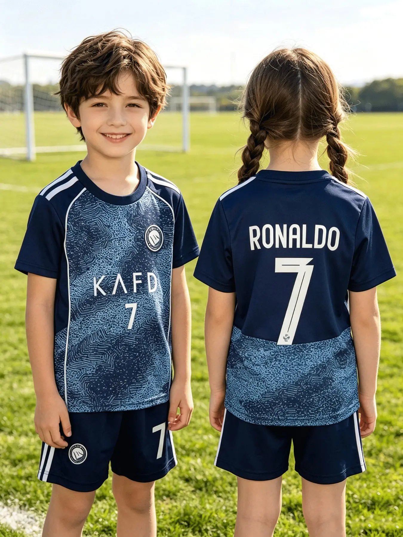 Leicester Football Set, Unisex Ronaldo 7 Jersey, Breathable Quick-Dry Short Sleeve Shorts Two-Piece Set, Outdoor Sports Wear