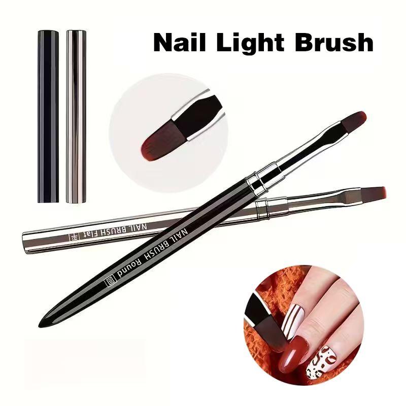 Flat head/round head/large square circle/professional nail brush - gel repair brush for nail design, fine tip nail brush, nail tools, Nail Design Pen, suitable for acrylic nail art, DIY Nail Art, DIY Manicure, household and salon use, Nail Supplies