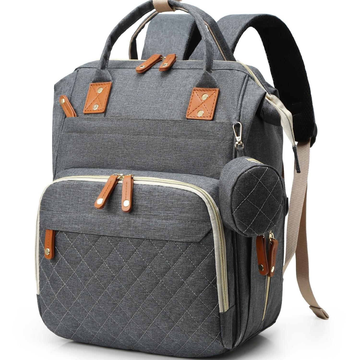 Diaper Bag Backpack, Large Capacity Baby Bag with 15+ Pockets, USB Port, Waterproof Travel Backpack for Moms & Dads, Multifunctional Diaper Bag