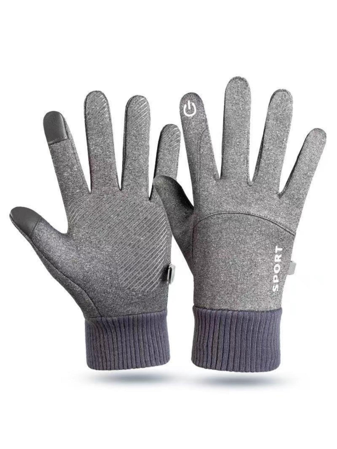 Men's Polyester Fleece Lined Gloves, Waterproof Windproof Touchscreen Compatible, Ideal for Skiing Cycling Motorcycle Outdoor Sports Motorbike Gloves