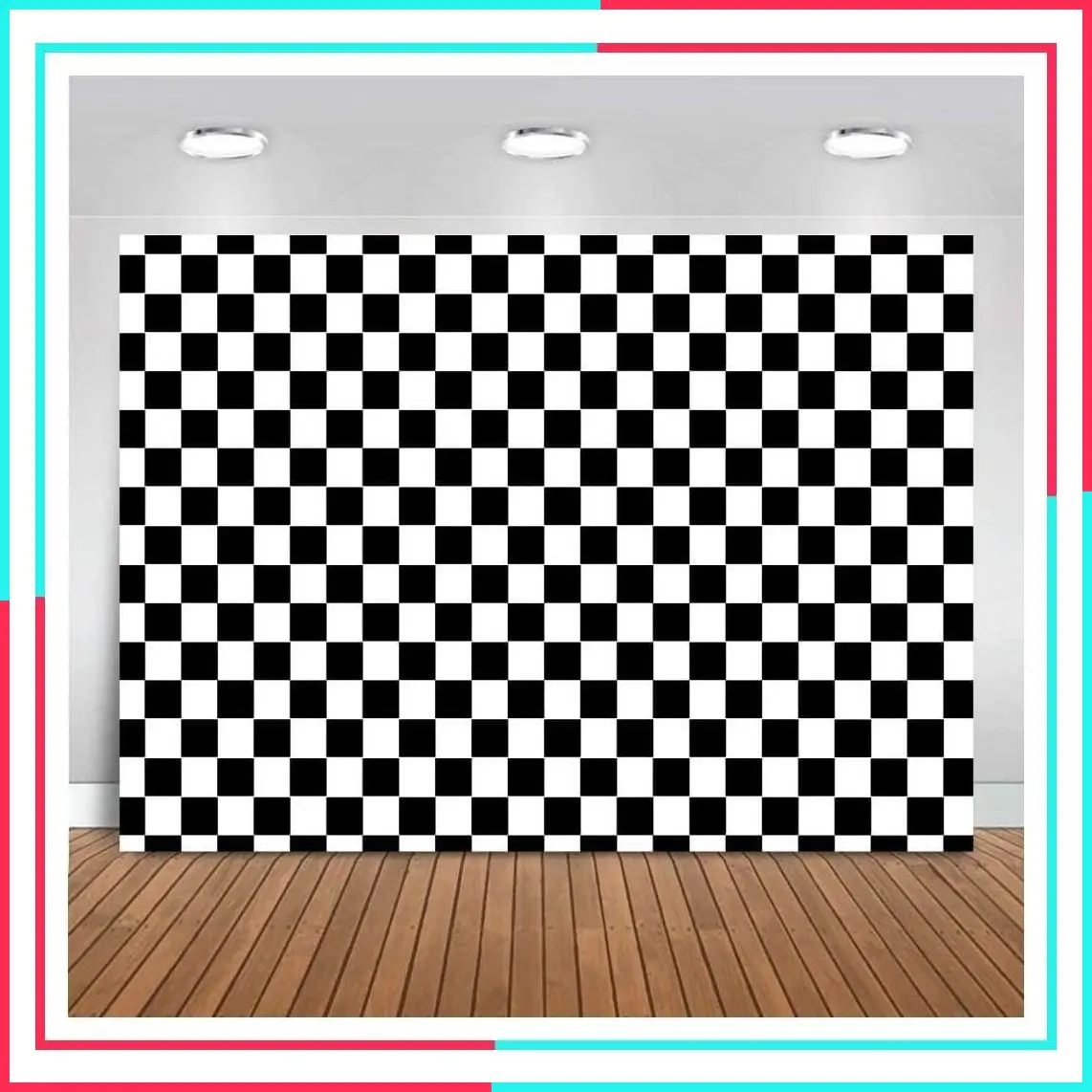 Checkered Flag Photography Backdrop Vinyl 7x5ft Photo Background White and Black Racing Checker Texture Grid Birthday Party Decoration Supplies Photo Booth Studio Props