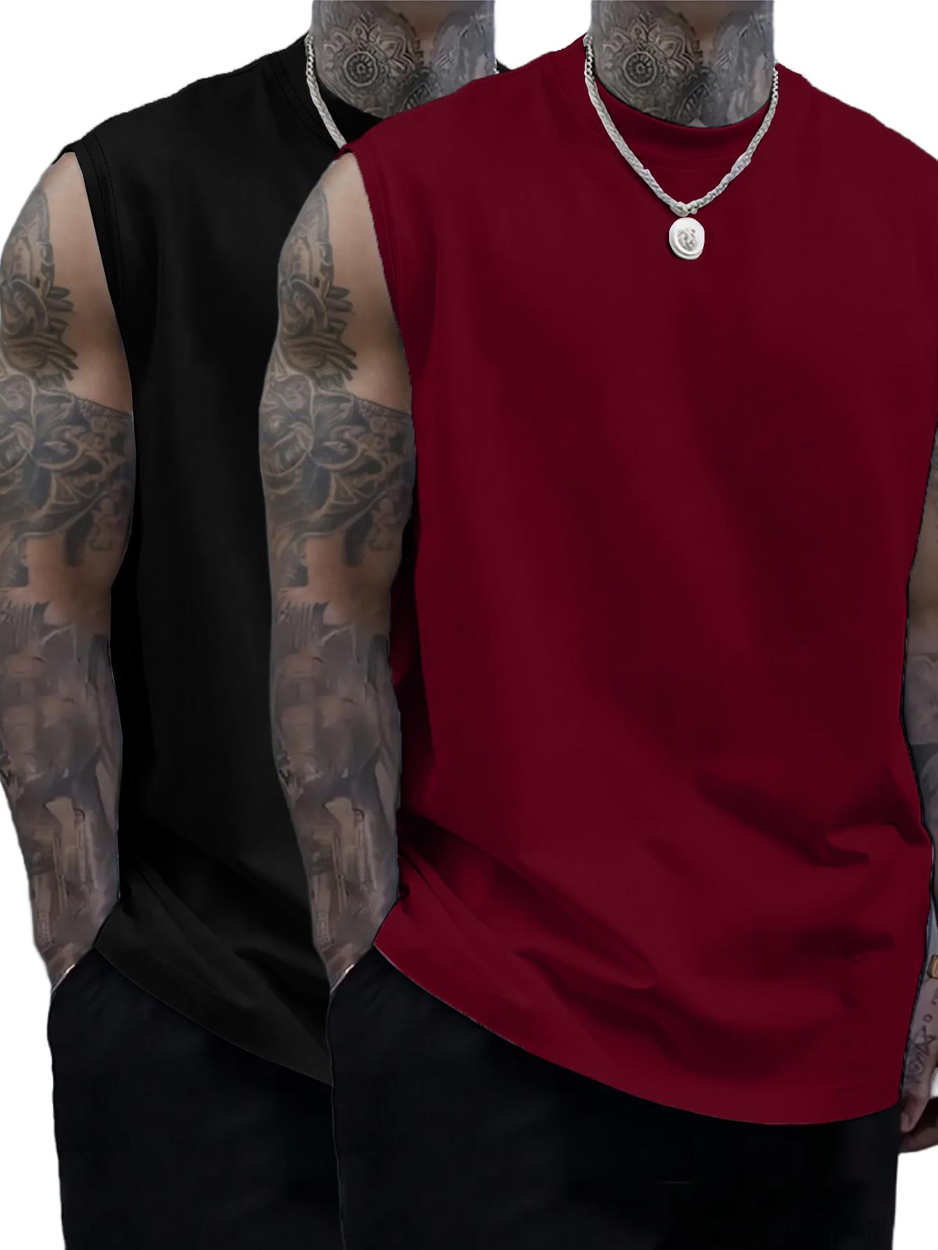 Men's Solid Color Round Neck Tank Top, Loose Casual Comfy Classic Crew Neck Sleeveless Top for Summer, Men's Clothes for Daily Wear, Casual Loose Fit Men's Solid Color Round Neck Tank Top, Loose Casual Comfy Classic Crew Neck Sleeveless Top for Summer, Men's Clothes for Daily Wear, Casual Loose Fit