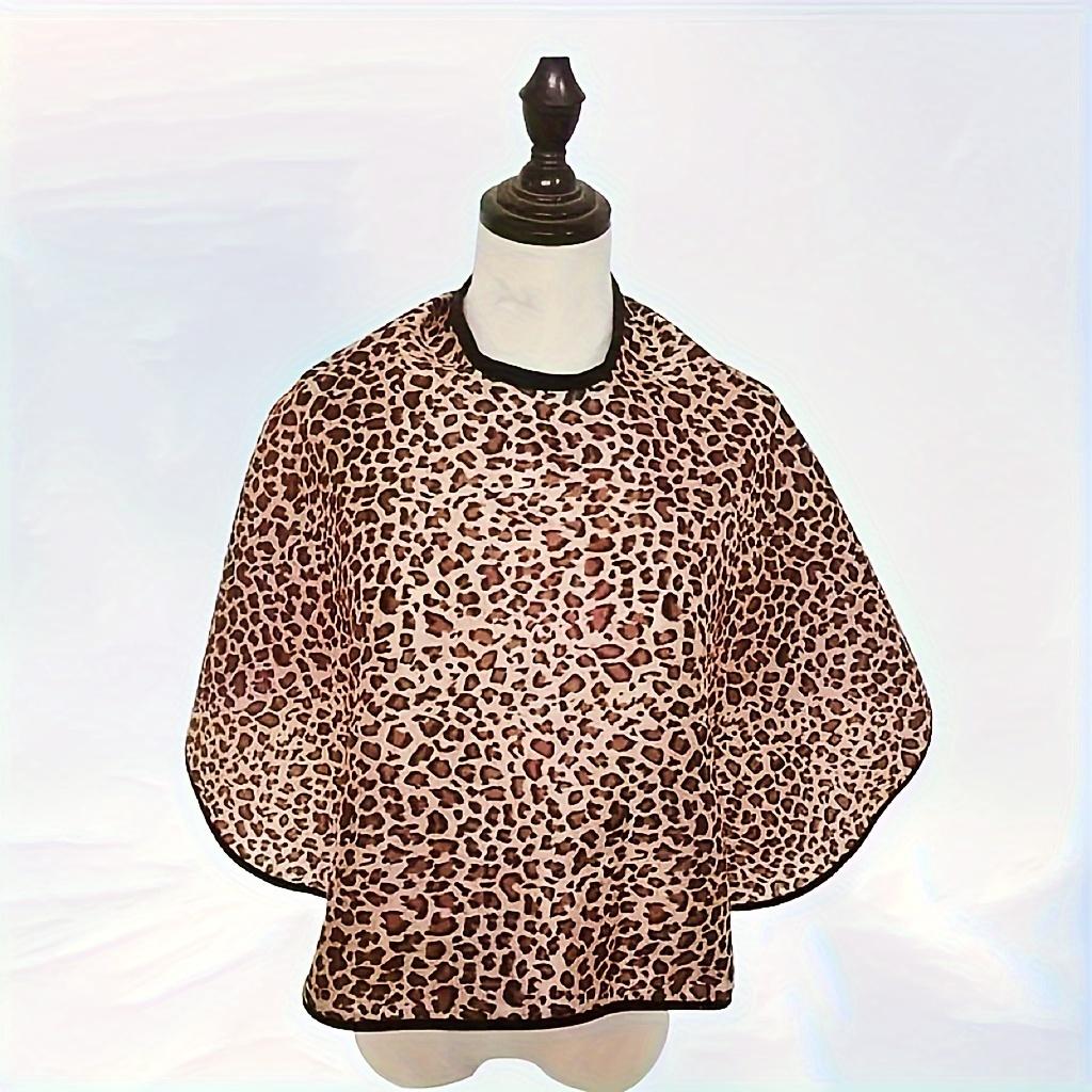 Leopard-print hairdressing shawl, adjustable neckband short salon shawl, suitable for makeup artists, professional stylists, and customers for hairdressing, festival salon accessory | elegant hairdressing shawl | high-quality fabric, hairdressing shawl