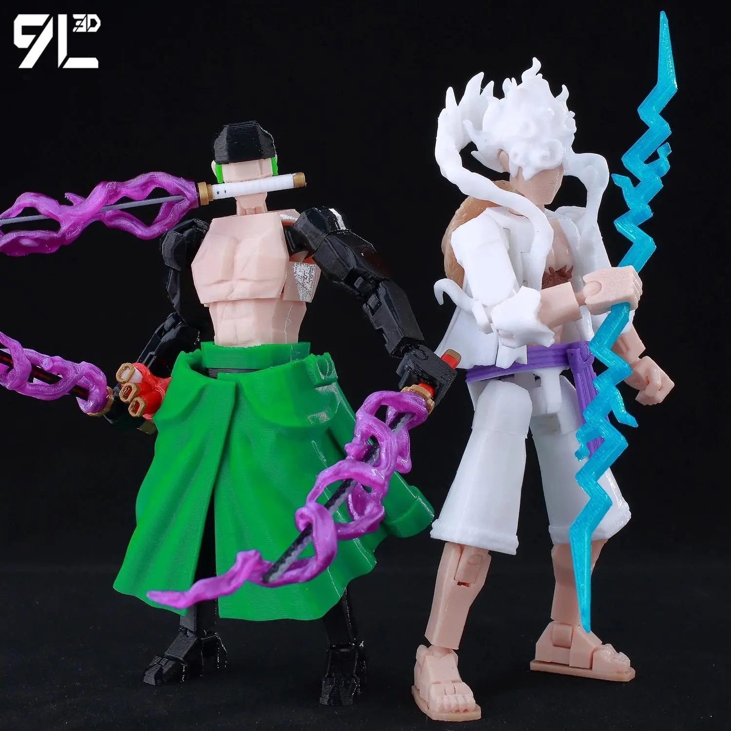 9L3D Printed Anime Characters Lucky 13 Zoro Dummy Action Figures Monkey D.Luffy Multi-Jointed Movable Shapeshift Mannequin Toys