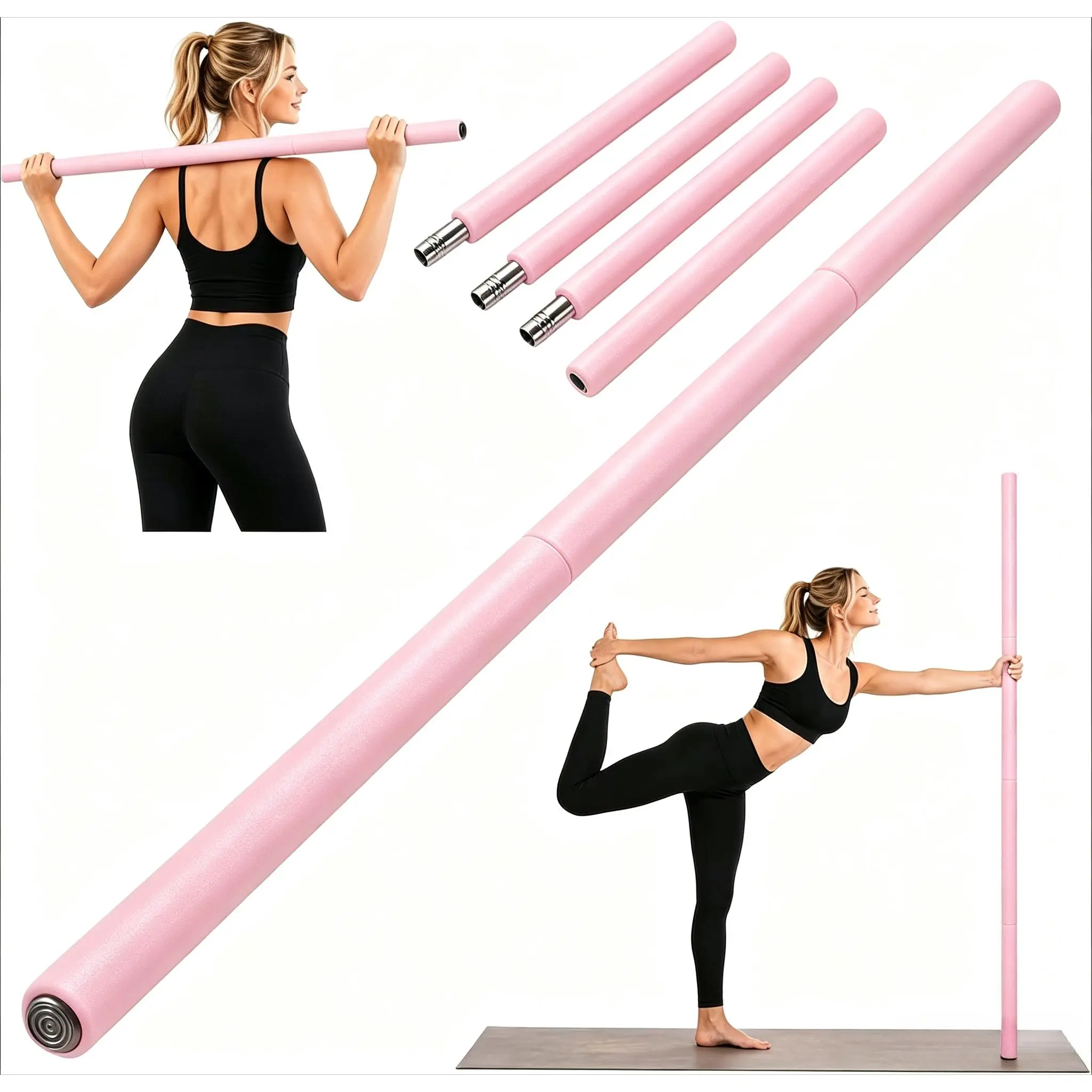 Yoga Stick, Mobility Stick for Stretching, Adjustable Exercise Stick