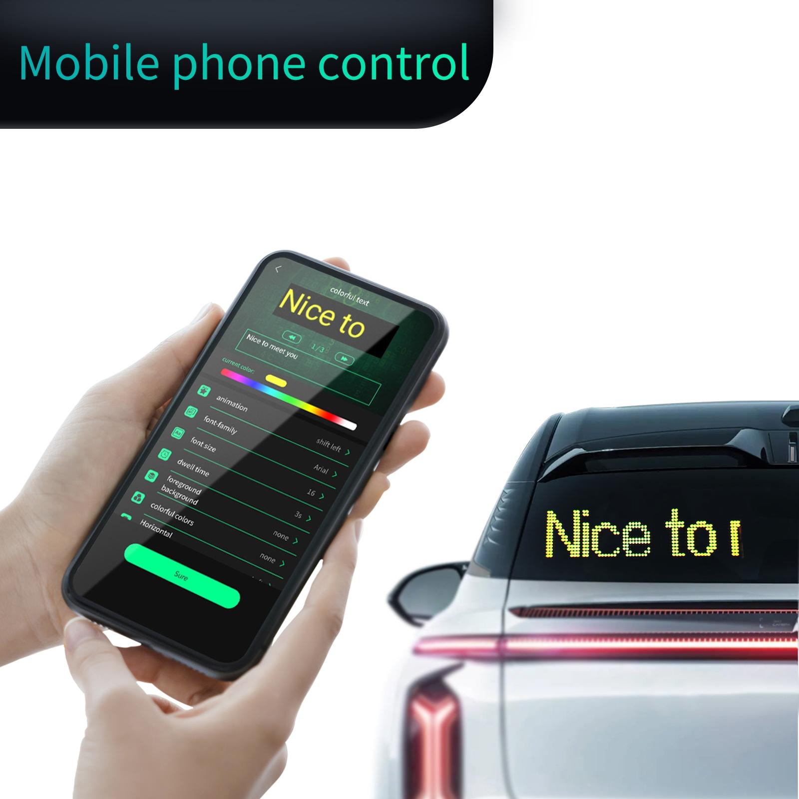 Programmable LED Car Windshield Display, APP & Voice Control, Customizable Devil Eye Animation Panel for Trucks, Cars & Vehicles, Car Ornament
