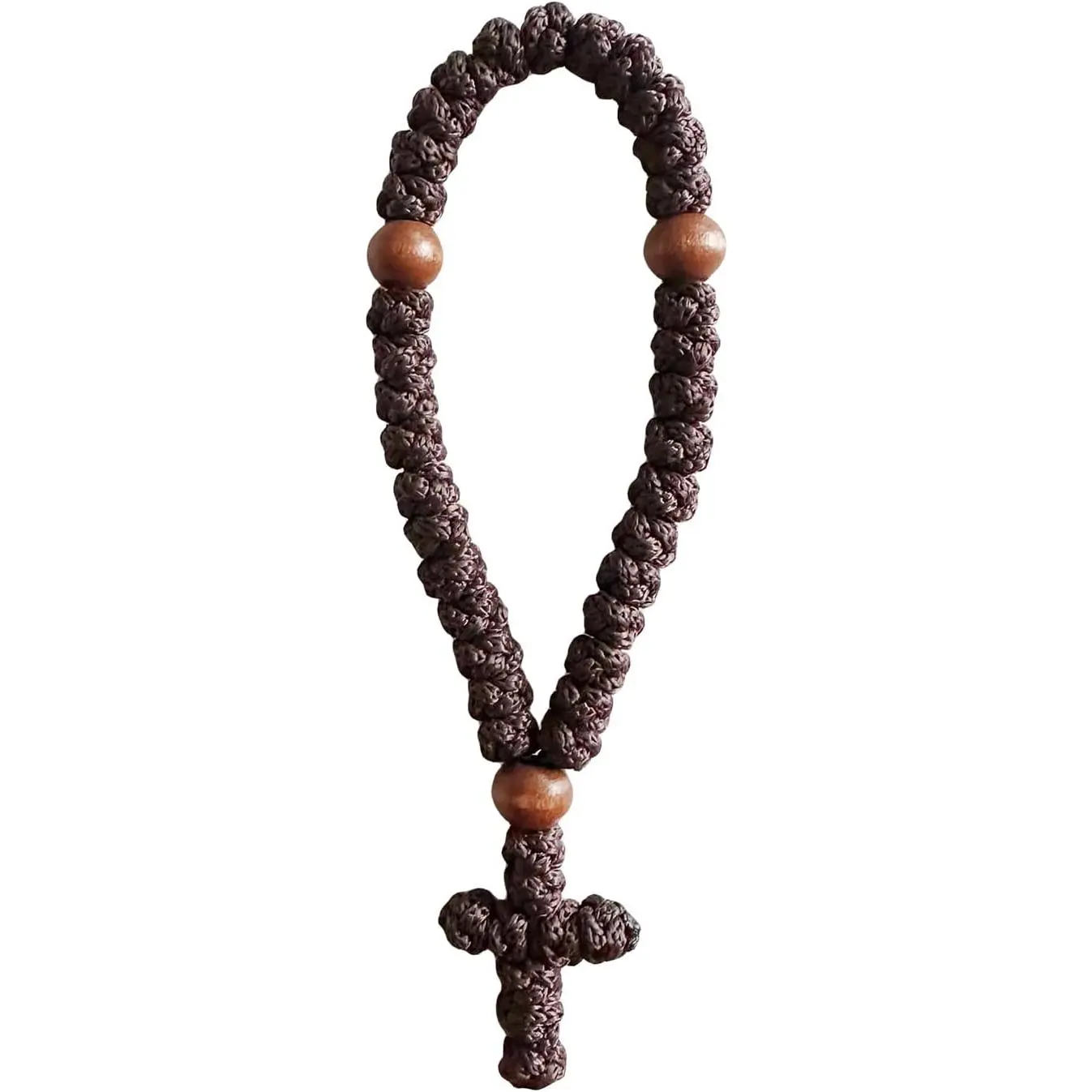 1 count  Christian 33 knot Orthodox Greek Omboskoini Prayer Rope Protection Blessing   Tassel    Christmas  (Brown)