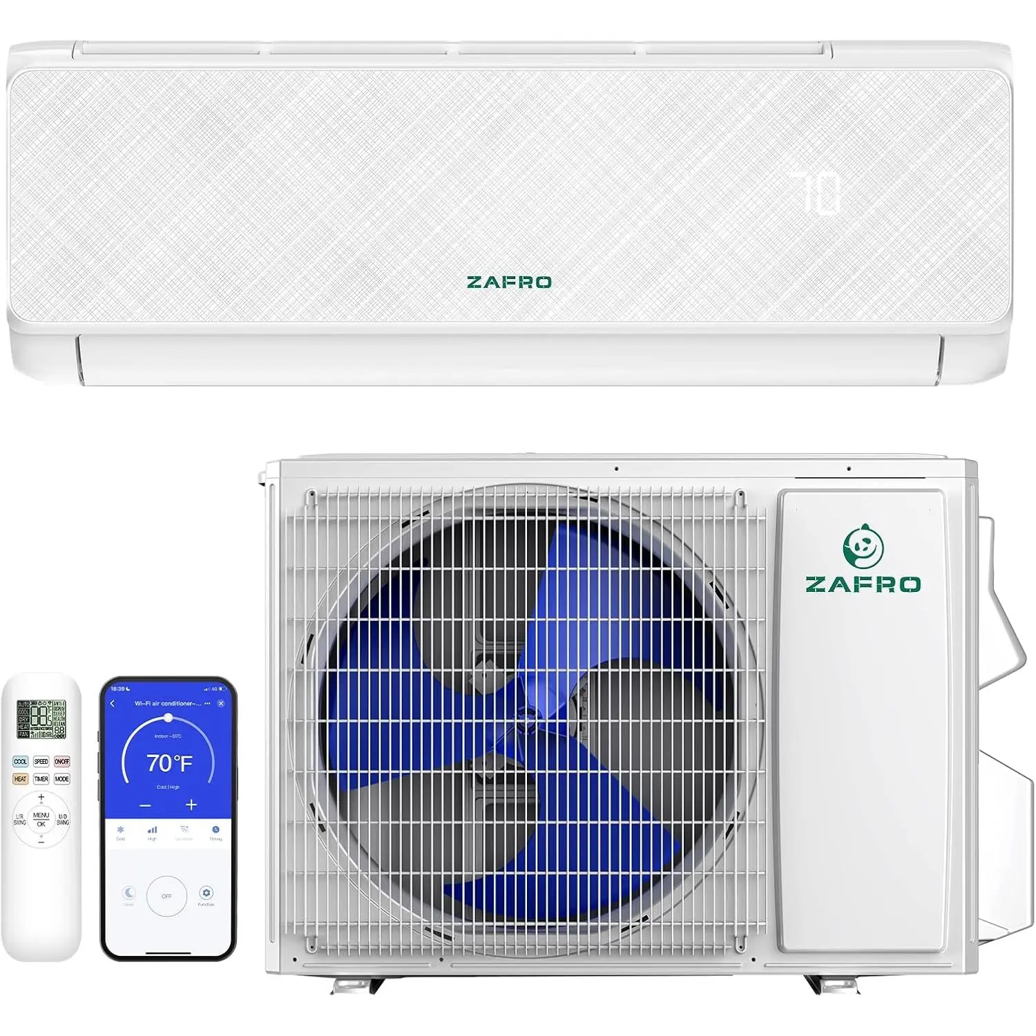 ZAFRO 24000BTU Mini Split Air Conditioner Heat Pump, 19 SEER2, 230 V