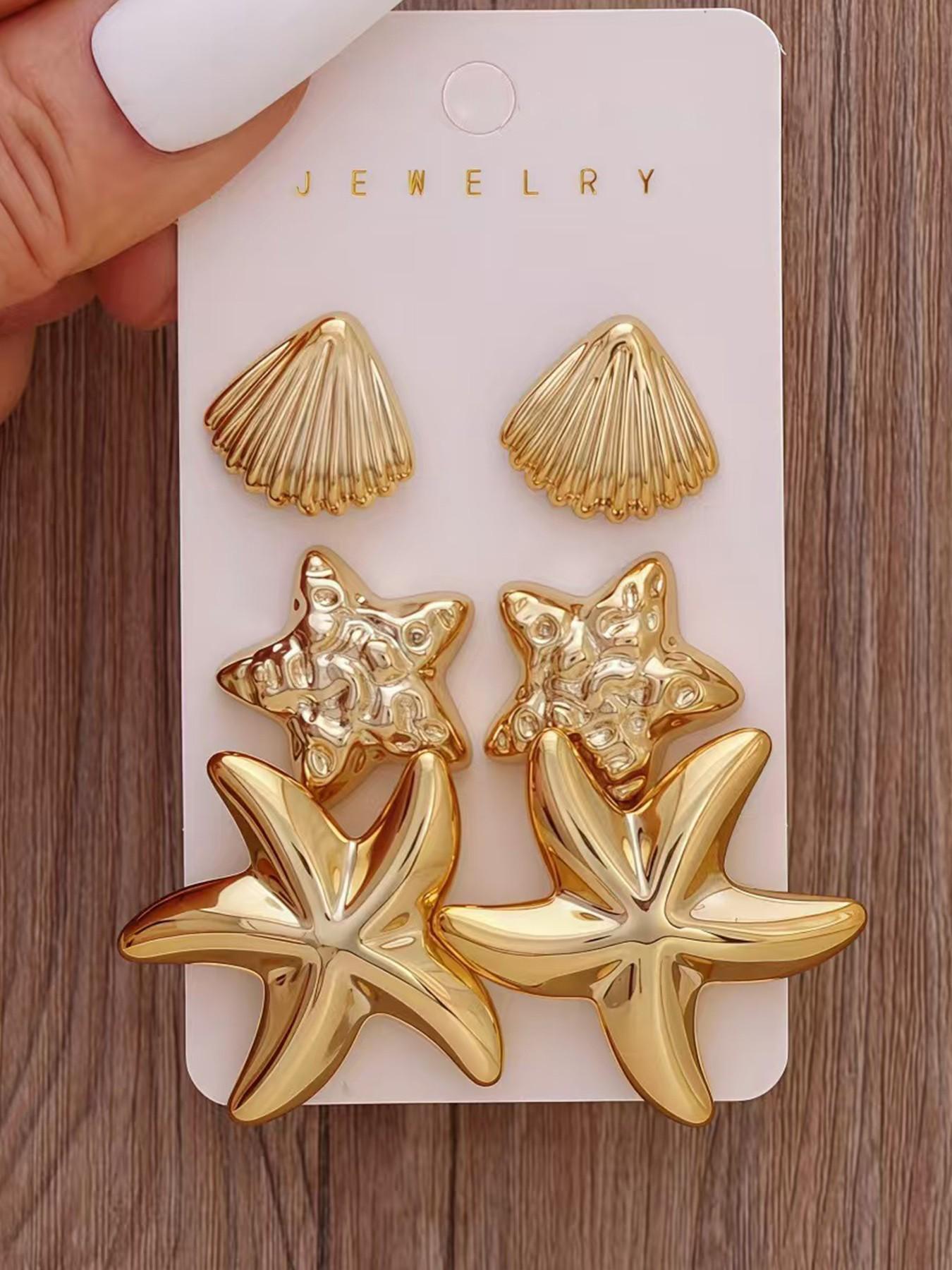 Summer Geometric Earrings Set, Fashion Ear Studs, Elegant and Stylish, Perfect for All Seasons, Versatile Jewelry for Any