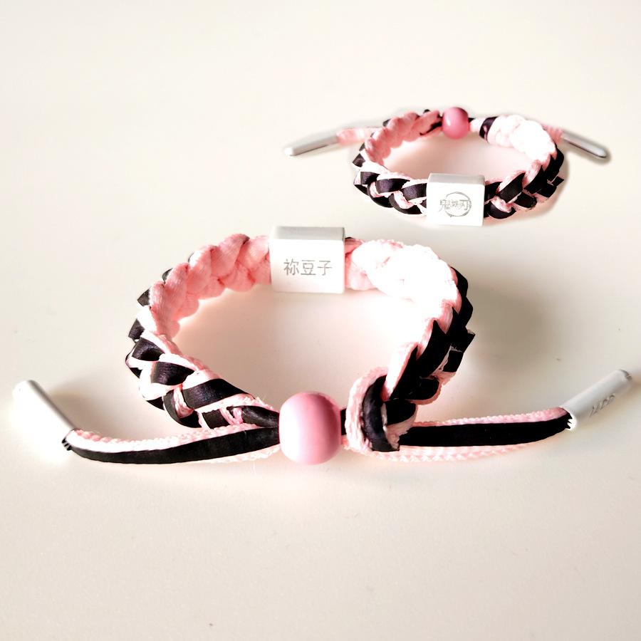 Anime Demon Slayer: Kimetsu no Yaiba, Tanjiro, Zenitsu, Tanjiro's woven bracelet, birthday gift for teenagers and couples, holiday gift, niche fashion, unique style