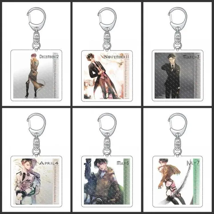 Attack On Titan Eren Yeager Mikasa Ackerman Armin Arlert Merchandise Acrylic Figure Display Keychain Friends Girl Gift Cute