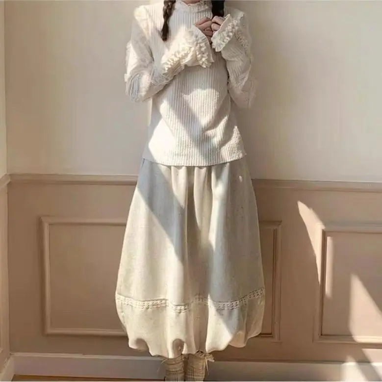 Knitted Pullover Office Lady Jumpers Y2k Elegant Bow Kawaii Sweater Women New Year Autumn Chirstmas Clothing Korean Fashion