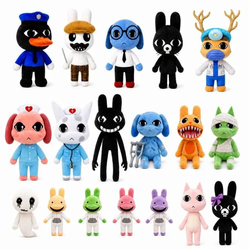 2026 New Horror Animal Hospital Plush Doll Toy Soft Stuffed Cartoon Animal Plushie Home Decoration Collect Fans Halloween Gift