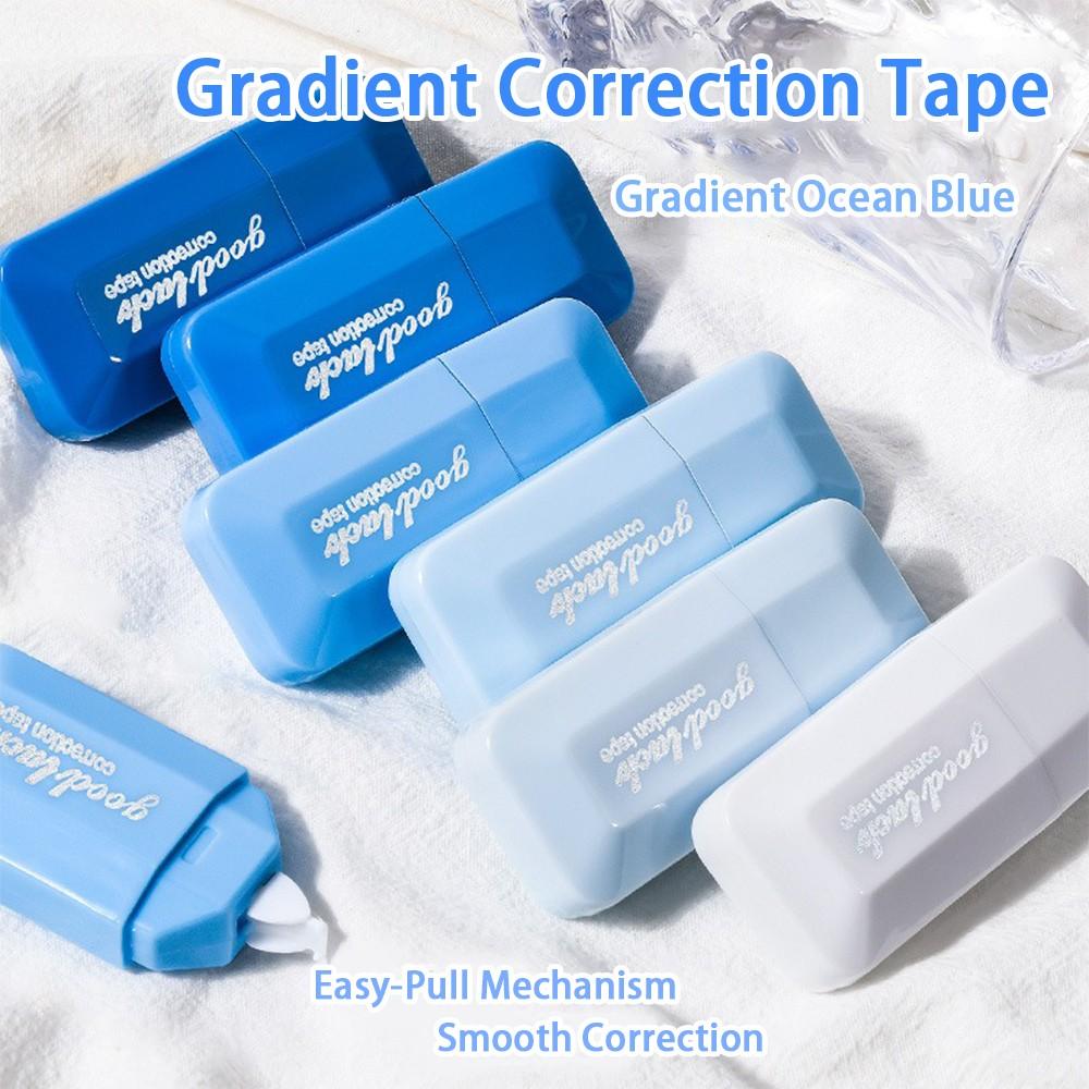 6-Pack Graduated Color Correction Tape, Smooth Multi-Color Portable Eraser Bands, Large Capacity for School & Office Use, Visual Appeal