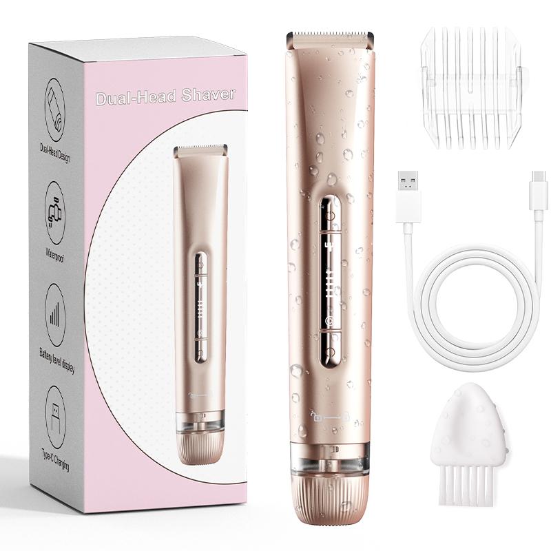 Electric Hair Removal Tool, 1 Box Rechargeable 2 in 1 Body & Facial Hair Removal Dual Head Shaver, Waterproof Hair Removal Machine for Armpits and Legs,father'sdaygifts,summerhairstyles